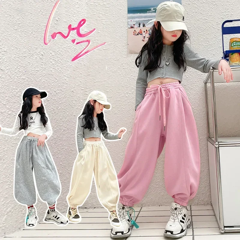 Trendy Girls bloomers Casual Pants Kids Hip Hop ankle-length Harem sports Sweatpants baggy tracksuit trousers Children's Clothes