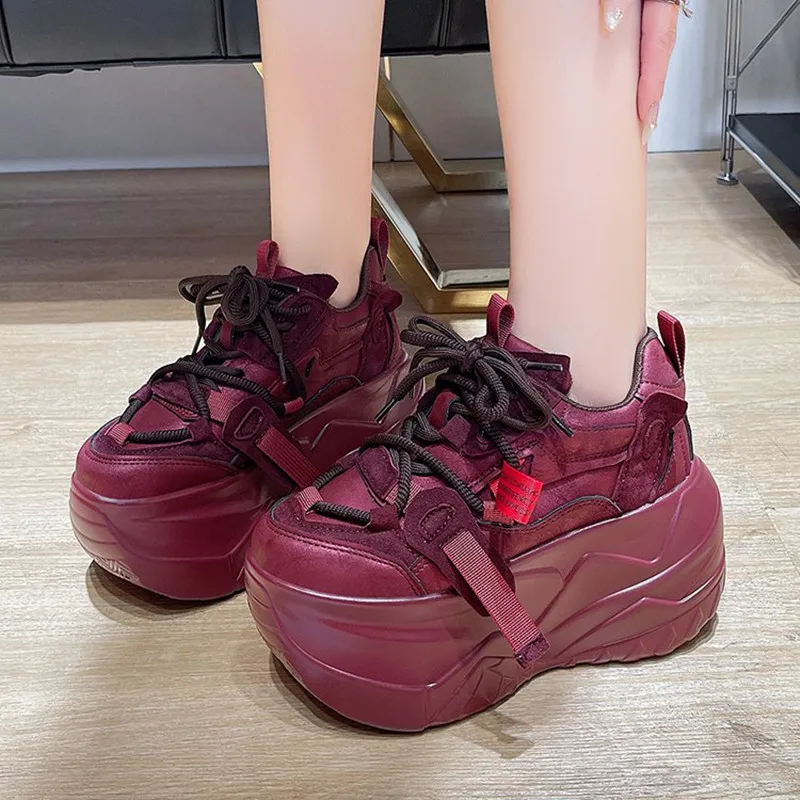 أحذية جلدية جديدة للنساء بأربطة أحذية نسائية فلكنيز ربيعية بمقدمة مستديرة متينة قابلة للتنفس أحذية رياضية كاجوال مكتنزة #2