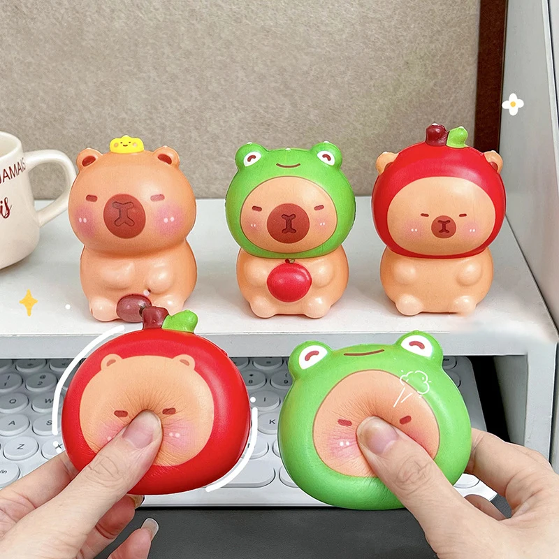 Cute Cartoon Animal Capybara Stress Relief Toys Creative Kawaii Decompression Toys Slow Rebound Pinch Toys Kid Birthday Gifts