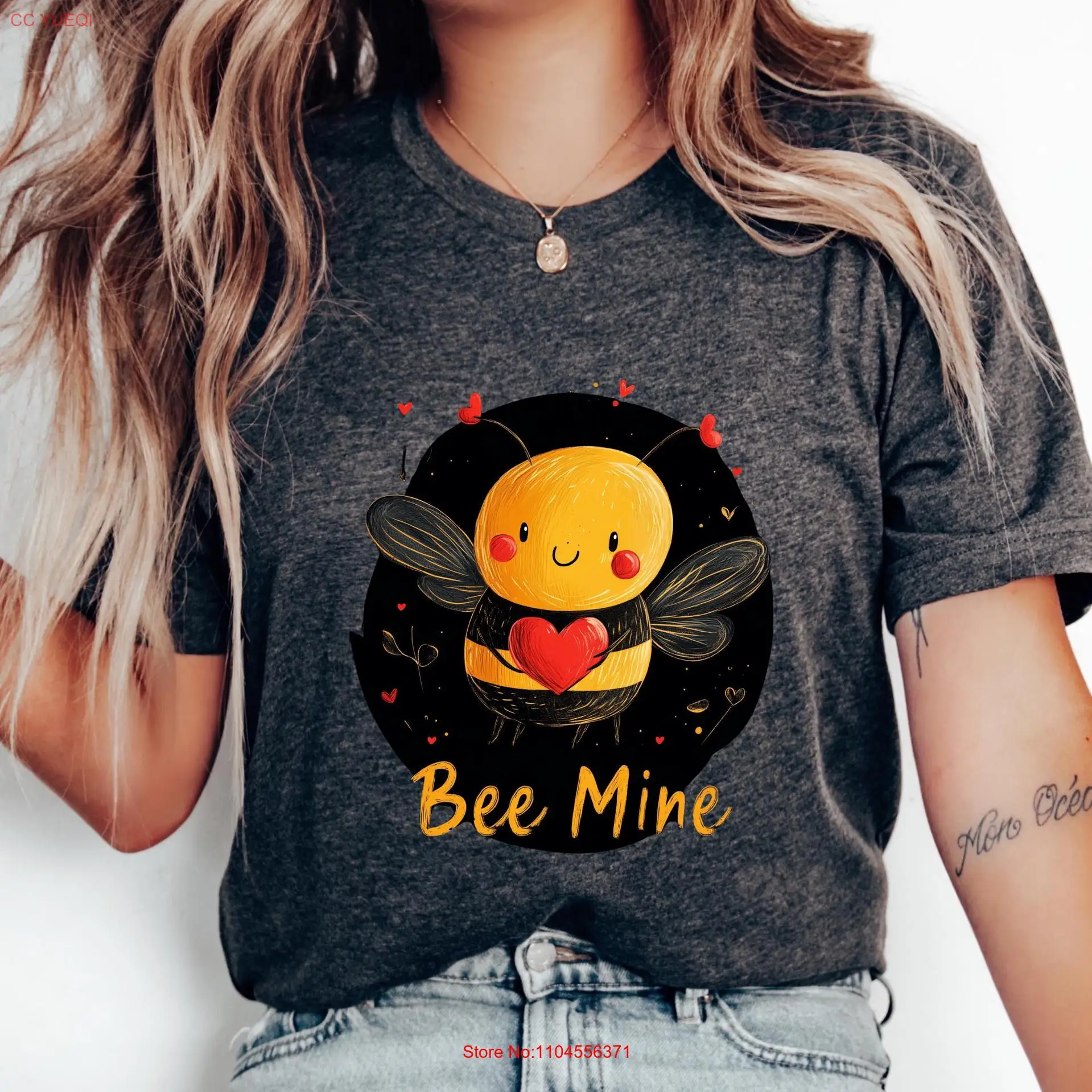 

Bee Mine T Shirt Cute Valentine s Funny Romantic for Couples and Kids long or short sleeves