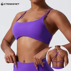 Ctenkevet Sexy Yoga Bra Women Workout Underwea Fitness Gym Top Women Sports Bralette Running Yoga Bra Push-up Gym Top Female