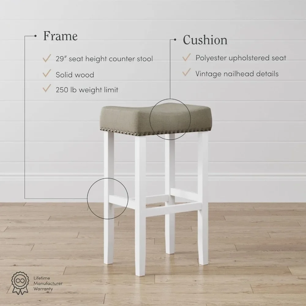 Barhocker, Barhocker 29 ", grau/weiß, 2er-Set, Barhocker