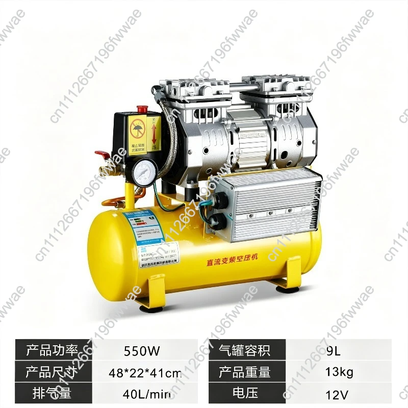Multi-Voltage Mini Air Compressor 12V-60V DC Portable Oil-Free Pump for Tires Inflating