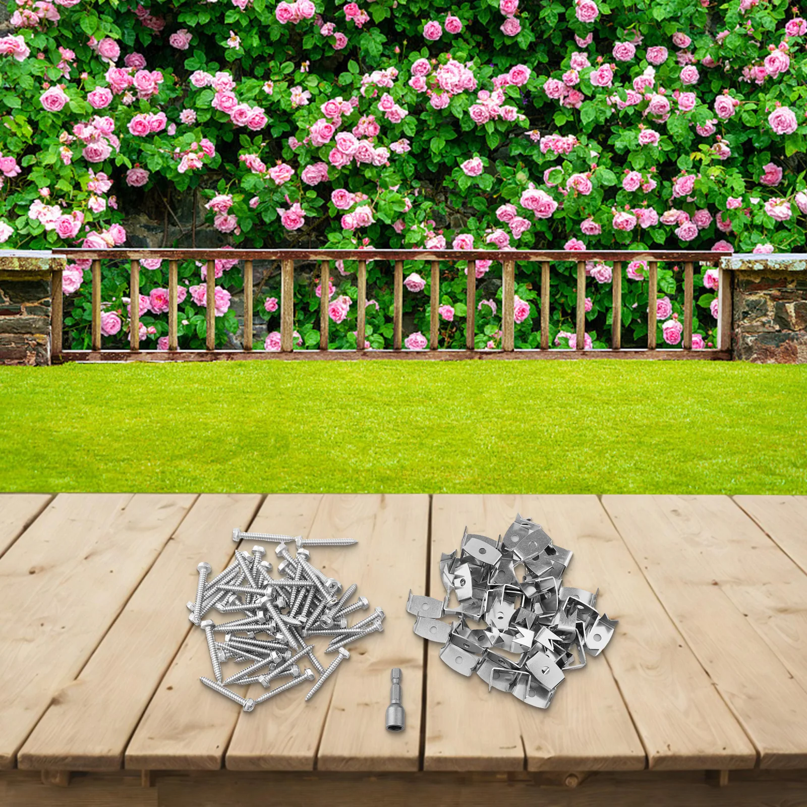 

Effortless Installation with 50PCS of 304 Stainless Steel Fence Staples for Wood and Woven Fences Includes Hex Adapter
