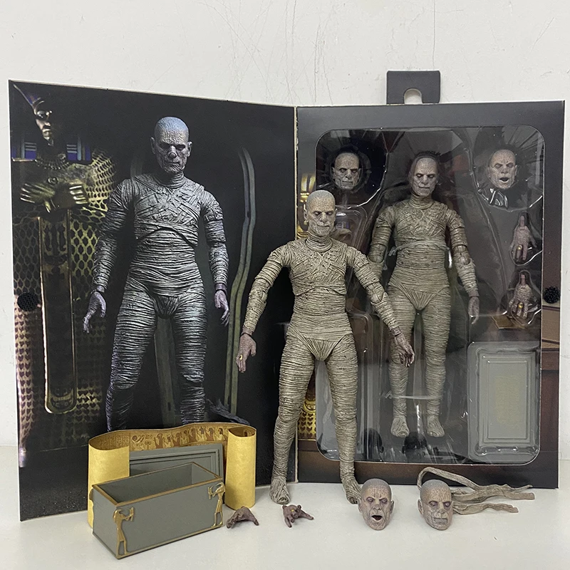 

NECA Monsters Figure The Mummy Casket Coffin Pyramid Action Figure Universal Monsters Model Toy Christmas Halloween Gift Doll