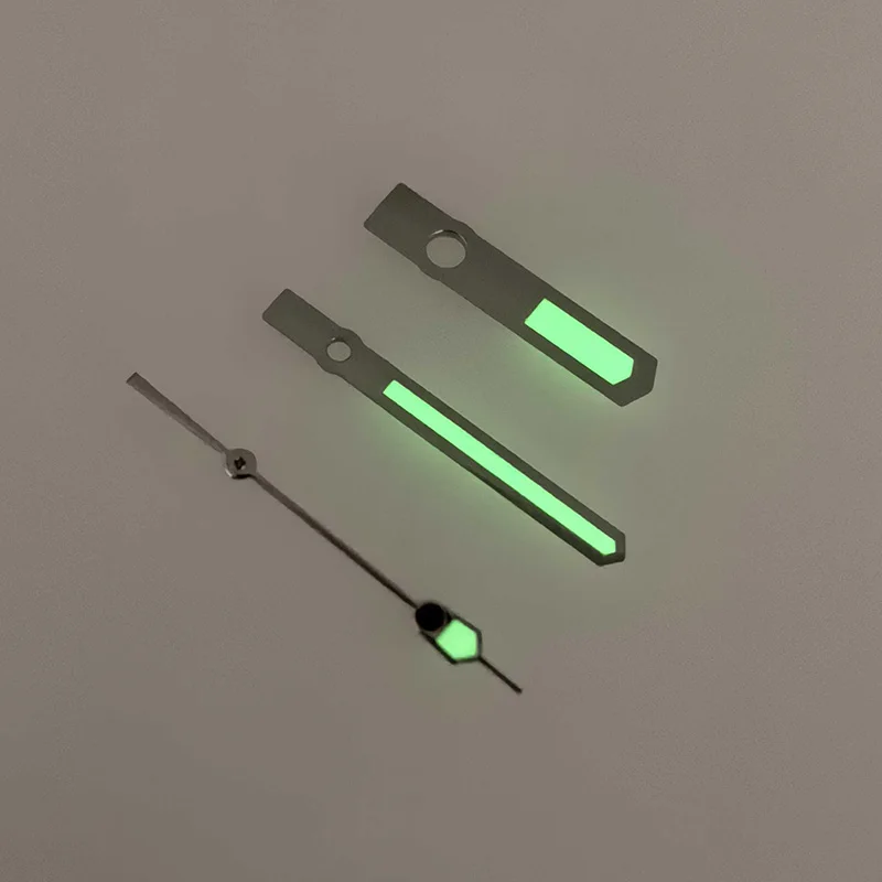 Prata aiguille marinha master spb nh35 relógio mãos verde c3 ponteiros luminosos para seiko mods peças de reposição