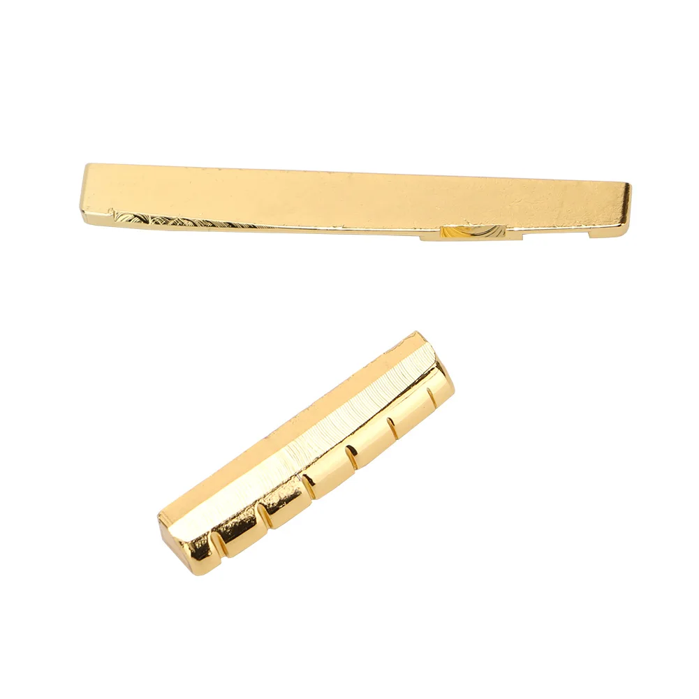 Brass 6 String Acoustic Guitar Bridge Nut and Saddle