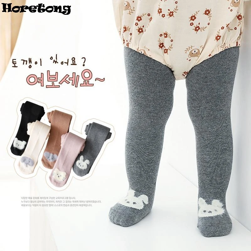 0-24 Months Pantyhose For Infants Newborns Toddlers Cotton Tight For Kid Spring Autumn Baby Girls Tights Cartoon Animals Print