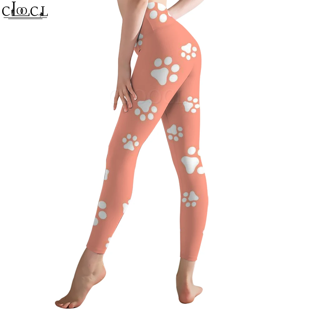 CLOOCL-pantalones de entrenamiento informales para mujer, mallas sin costuras para Fitness, pantalones Legins con estampado de patas de perro, ropa