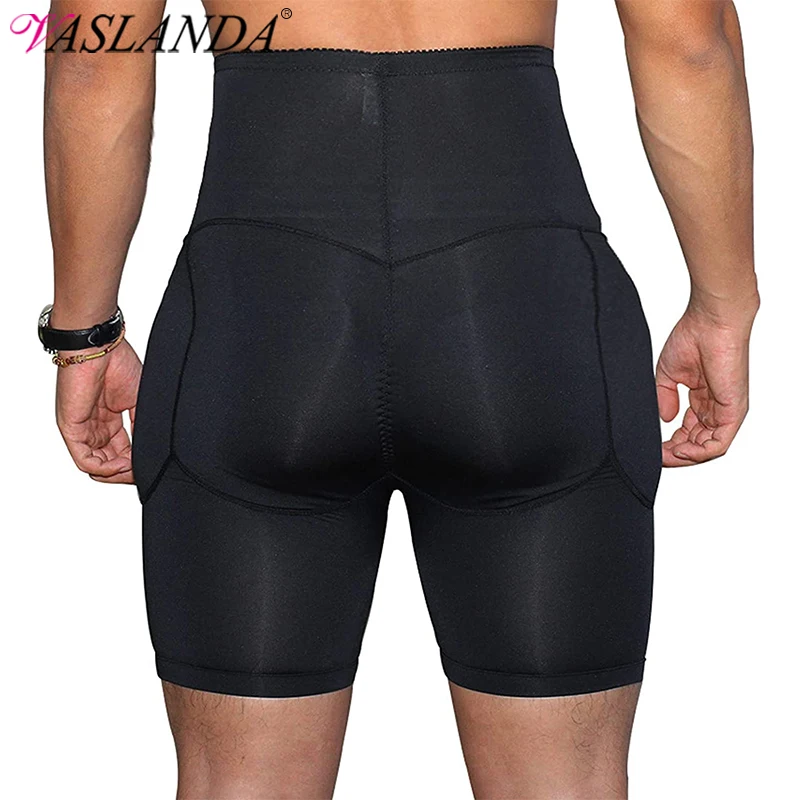 

Men Padded Boxer Underwear Butt Lifter Shapewear Removable Pads Hip Enhancer Tummy Control Shorts High Waist Body Shaper Panties