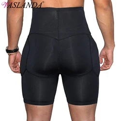 Boxer rembourré pour hommes, sous-vêtements modelants, coussinets amovibles, rehausseur de hanche, short de contrôle du ventre, culotte taille haute