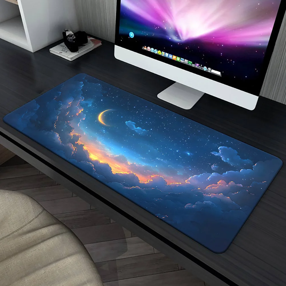 universe Moon and stars Starry Sky Mouse Pad Large PC Office Game Table Mat XXL Rubber Anti-slip Keyboard Mats Long Desk Pads