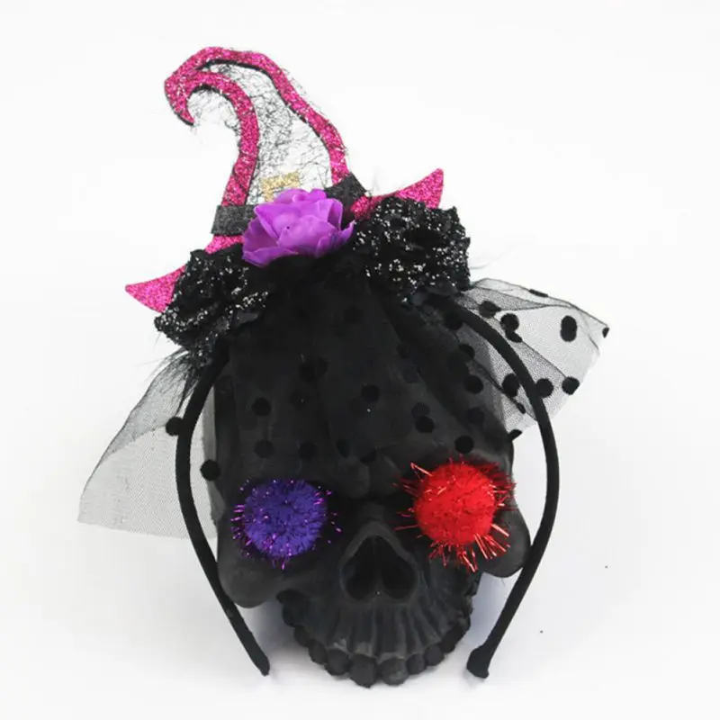 Головной убор на Хэллоуин для взрослых и детей, головной убор ведьмы, головной убор из газовой ткани в готическом стиле для фестиваля, аксессуары для косплея, головной убор на Хэллоуин