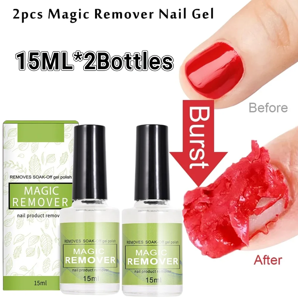 2 pz * 15 ml Veloce Magic Burst Gel Polish Remover Soak off Strato Appiccicoso Cleaner Sgrassatore per unghie Semi-permanente Nail UV Gellak Remover