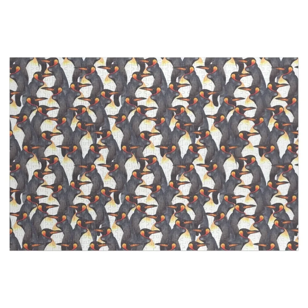 

King penguins watercolour Jigsaw Puzzle Customs With Photo Baby Toy Wooden Boxes Personalized Child Gift Puzzle