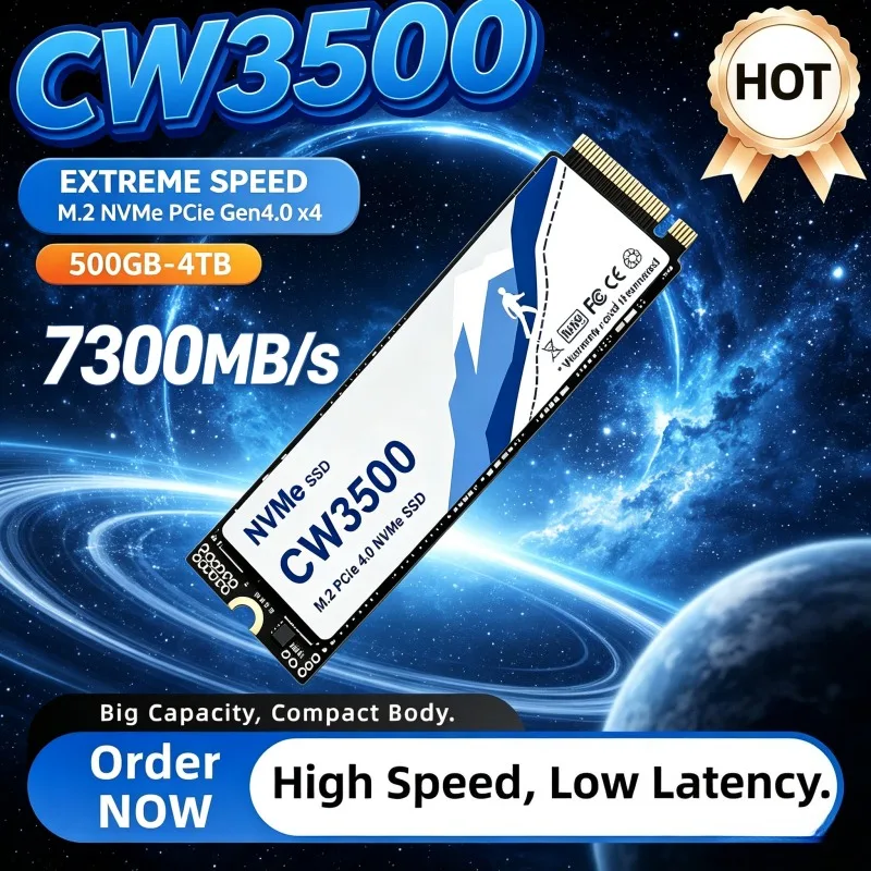 New CW3500 M.2 SSD Hard Disk 1TB 2TB 500GB, Rapid 7300MB/s NVMe M2 PCIe 4.0 Internal Solid State Drive for PC, Desktop & Laptop.