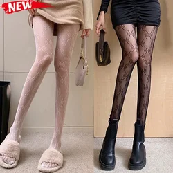 Lolita Lace Bowknot Fishnet Tights Women Black White Leggings Hollow Out Pantyhose Stockings Sexy Nylon Mesh Lingerie Hosiery