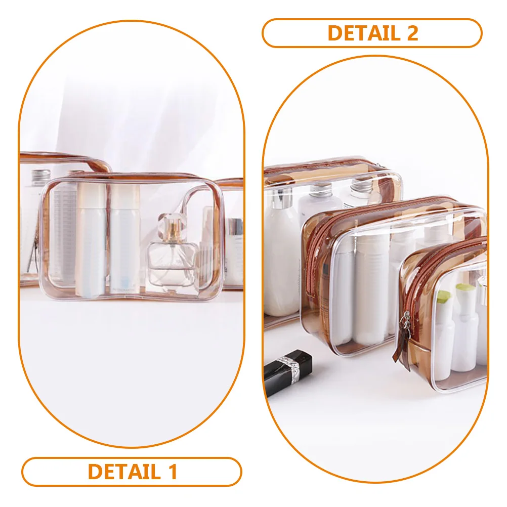 

1 set Clear Makeup Bag Set Organizer Toiletry Travel Storage Container Pvc Transparent Portable Pouches For Women