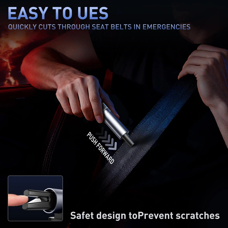 XMSJ Universal Car Safety Hammer For breaking windows/cutting seat belts Two in one Driving Escape Emergency Tool