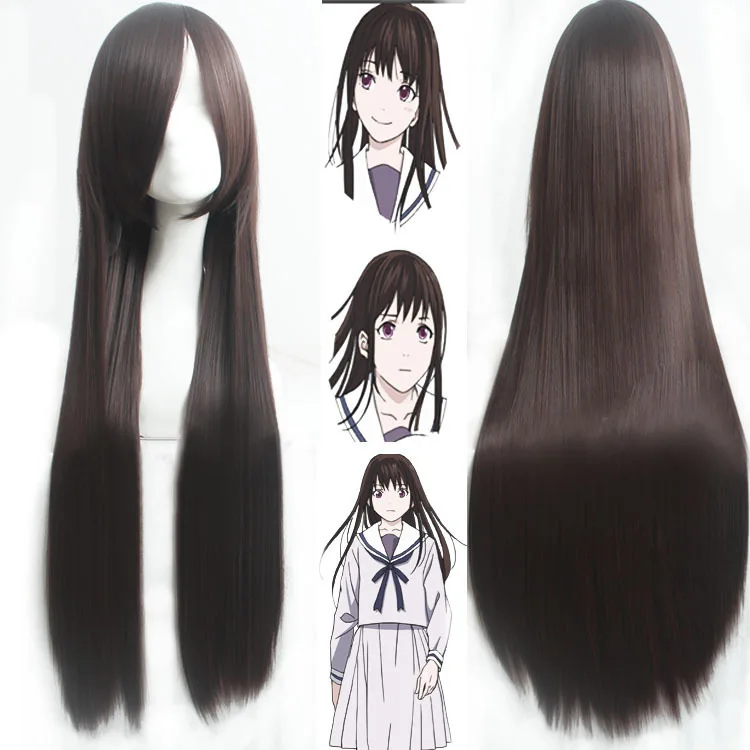 الاصطناعية طويلة مستقيم أنيمي شعر مستعار تأثيري ألياف مقاومة للحرارة زي حفلة شعر المرأة للعب الأدوار كرنفال الهالوين #6