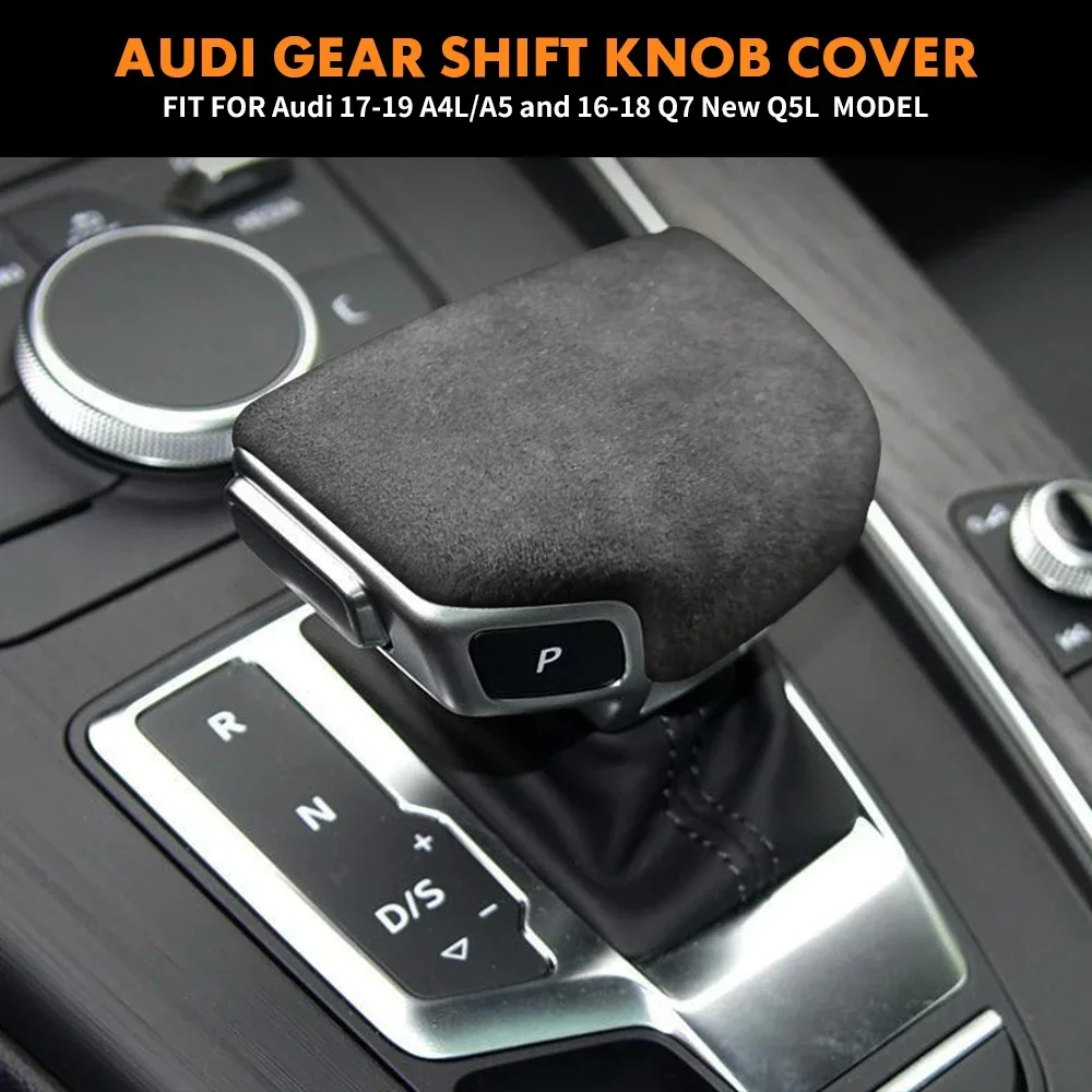 Interior Accessories Gear Shift Knob Cover Suede Car Wrap Gear Shift Collars Case For Audi A4 S4 S5 RS5 B9 A5 Q5 Q7 Auto