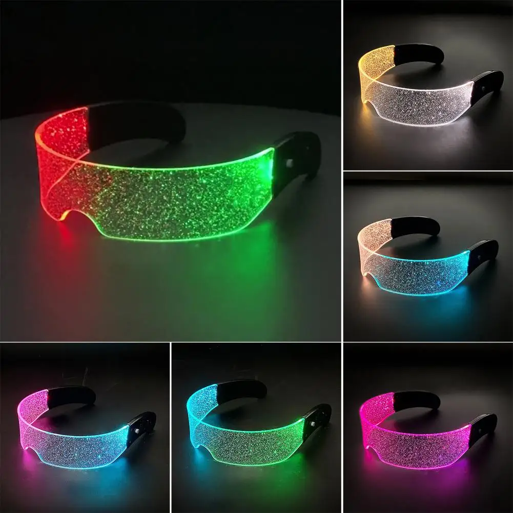 

LED Light Up Glasses Neon Sunglasses Glow-in-the-dark Party Favors for Nightclub DJ Dance Music Rave Accessories 2025 New Hot