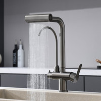 Waterfall Faucet 4 Modes Multi-functional pure Hot Cold Water Kitchen Faucet Sprayer Sink Wash Tap 360° Rotation