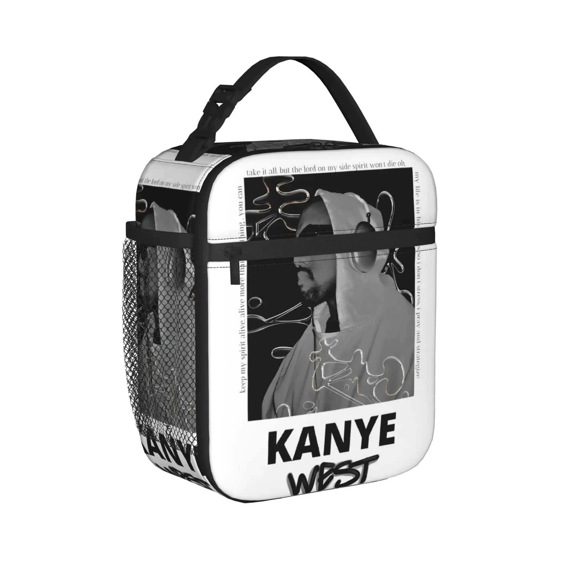Kanye West Insulated Lunch Bag Thermal Bag Reusable,Meal Container Rapper Record Producer Leakproof Tote Lunch Box Girl Boy