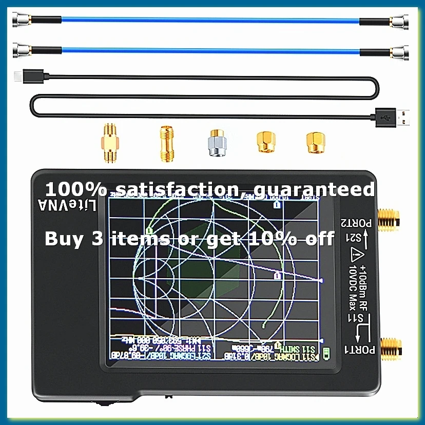 ●New LiteVNA 6Ghz VNA 2.8Inch LCDHF VHF UHF UV Vector Network Analyzer Shortwave Portable Antenna Analyzer with Battery-ABFB