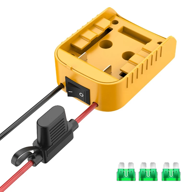 Adaptateur de roues d'alimentation pour Dewalt, batterie au lithium, bricolage, interrupteur marche/arrêt, fusible pour jouets de voiture RC, durable, 18V, 20V