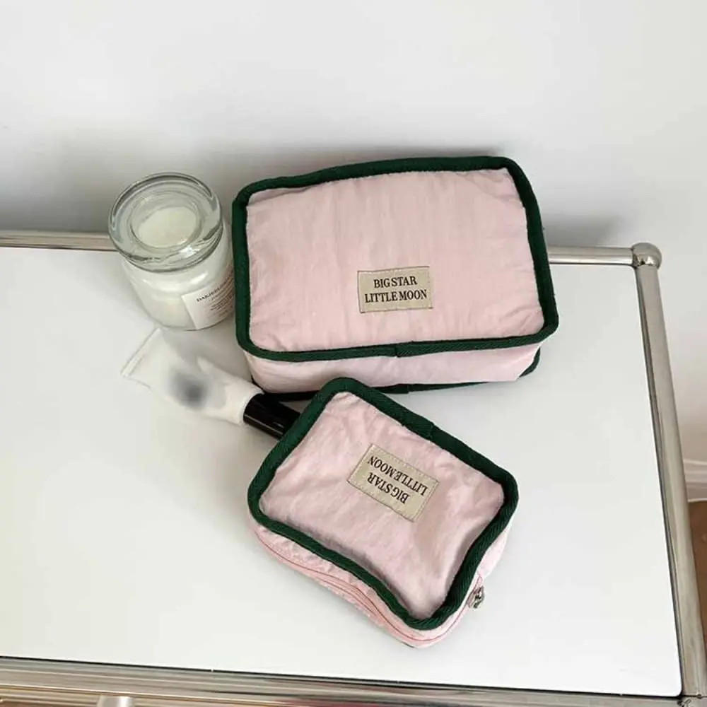 

Portable Contrast Color Cosmetic Bag Korean Style Wallet Solid Color Coin Purse Lightweight Soft Sanitary Napkin Storage Bag
