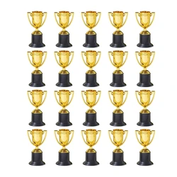 20PCS Mini Plastic Gold Cups Trophies For Party Children Early Learning Toys Prizes Children's Holiday Trophy Reward