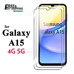 Screen Protector For Samsung Galaxy A15 4G 5G, Tempered Glass HD Crystal  9H Anti Scratch Case Friendly High Aluminum