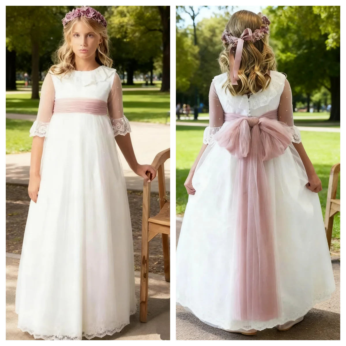 robe-de-premiere-communion-elegante-de-style-pastoral-pour-filles-avec-ceinture-a-nœud-avec-appliques-en-dentelle-pour-mariage-fete-d'anniversaire-pour-enfants