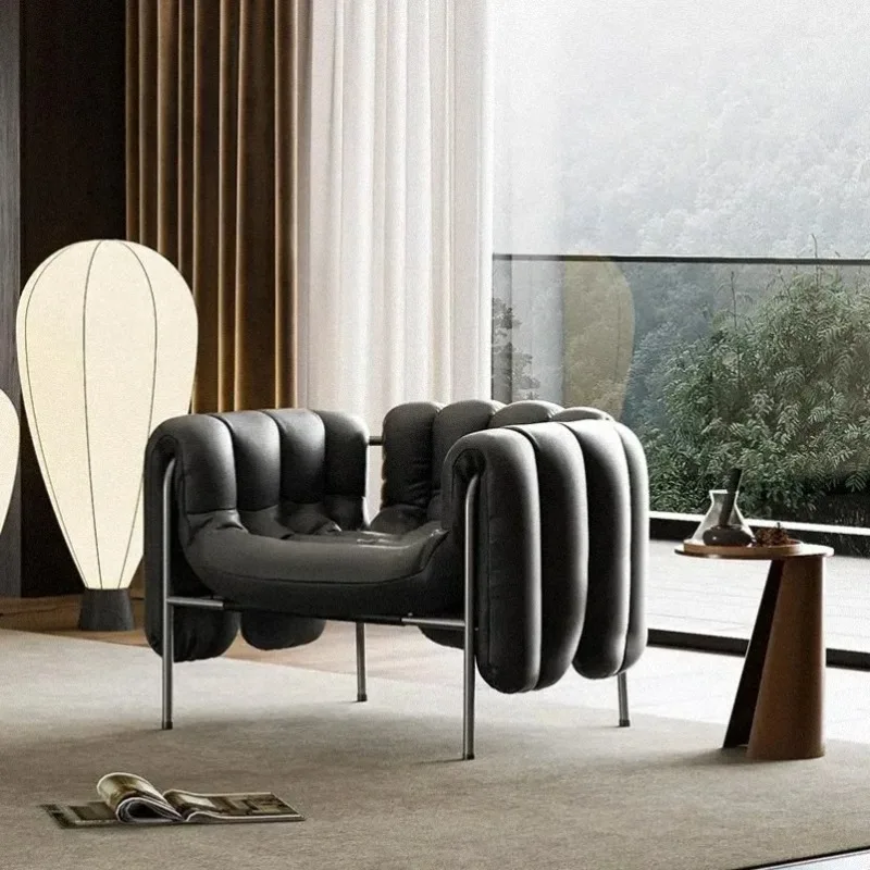 Beauty Designer Art Living Room Chairs Metal Frame Salon Bauhaus Lounge Chair Relaxing Reading Fauteuil De Salon Home Furniture