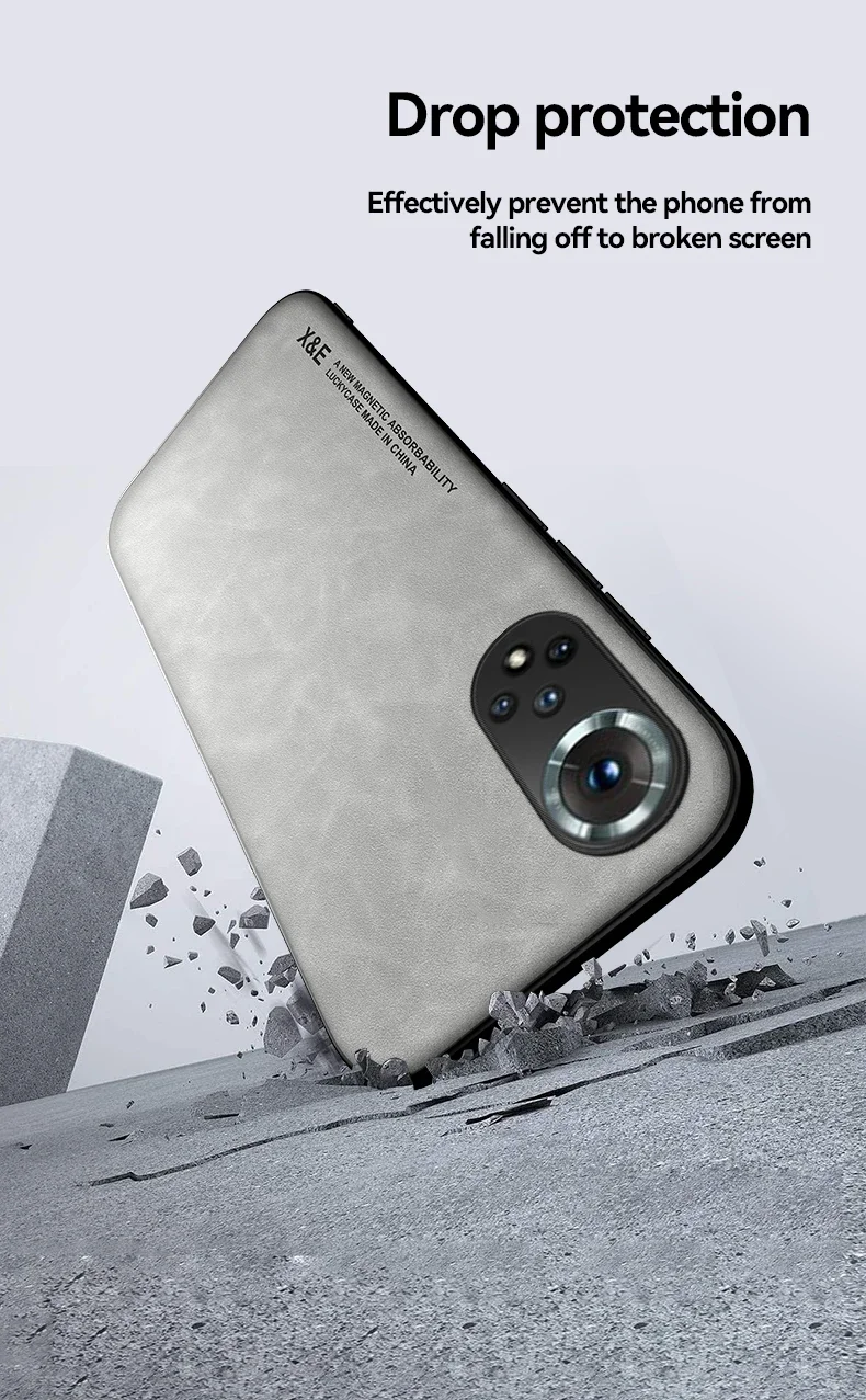 Leather Magnetic Case For Huawei Honor 90 50 20 70 Pro Nova 5T P30 P20 Honor50 Honor20 Full Protective Cover With Metal Plate on