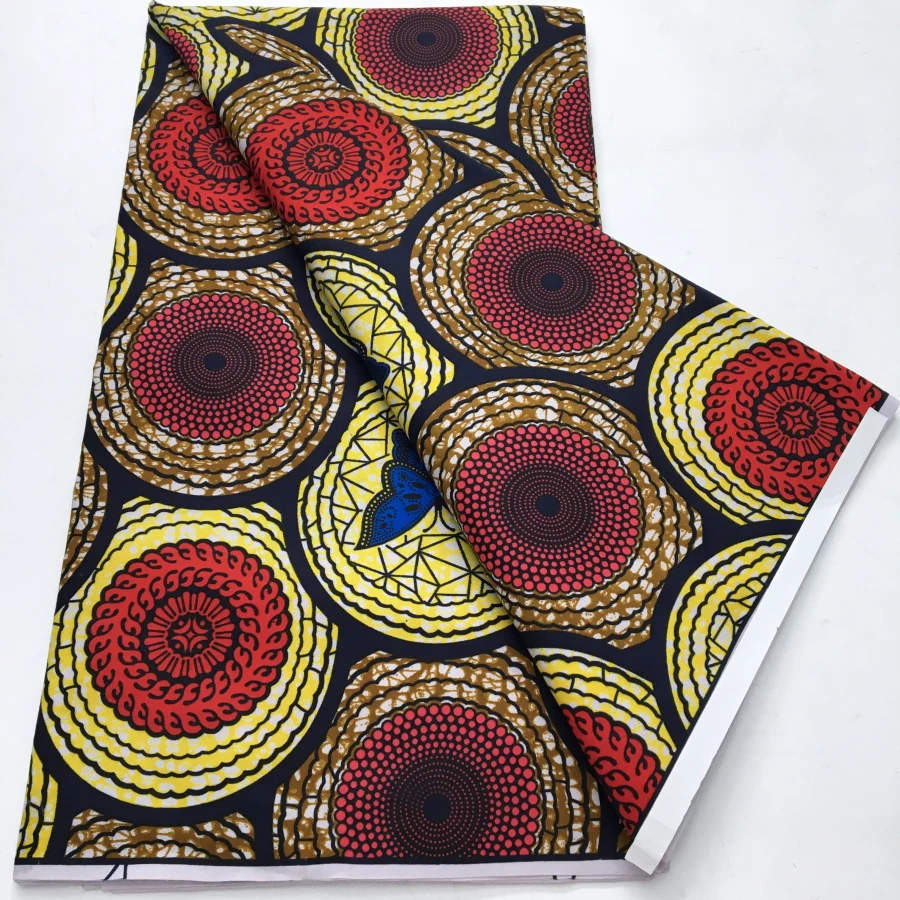 Tela de cera africana con diseño de impresiones, tela de cera Ankara nigeriana, bloque de tela Batik holandés para vestidos de mujer, materiales de costura de tela