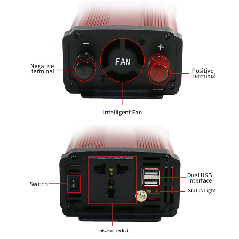 4000W 5000W 6000W Inverter sinusoidale modificato DC 12V/24V a AC 110V/220V trasformatore di tensione convertitore di potenza Inverter solare USB