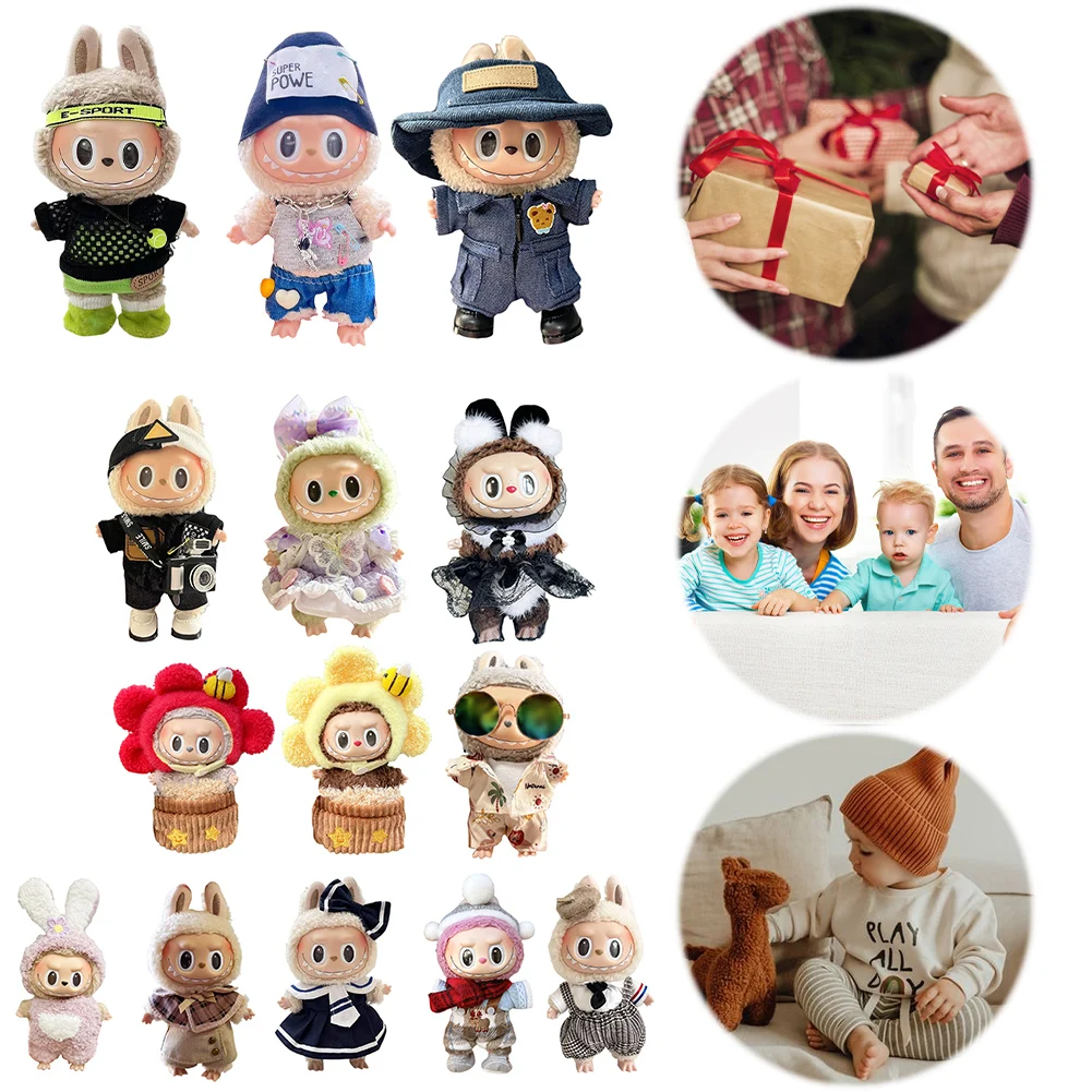 Pop aankleden voor Labubu 17cm poppenaccessoires geen pop poppenkleding aankleden kleding voor meisjes verjaardagscadeaus