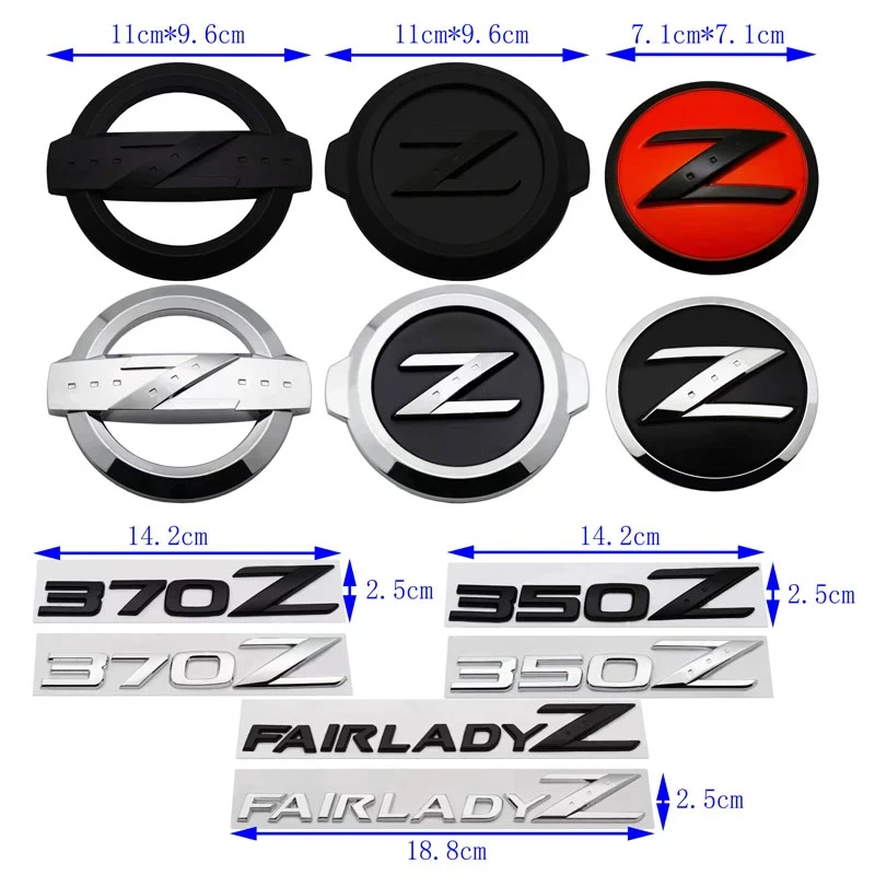 3D Metal Car Side Emblem Badge Z Logo Sticker Rear Trunk Decals For Nissan 350Z 370Z Fairlady Z Z3 Z34 Auto Exterior Accessories