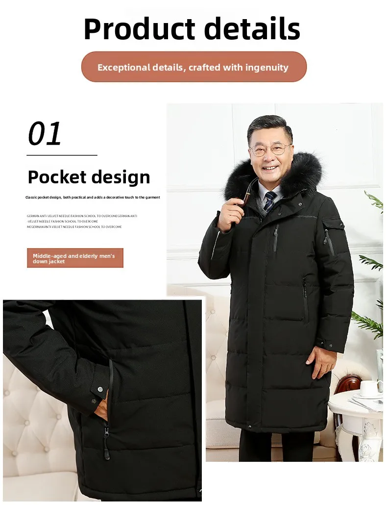 Luxury Brand Men's Down Coat And Parkas Top Quality Man Goose Down Jacket Thick Winter Padded Puffer Jacket Overcoat Padding HY7