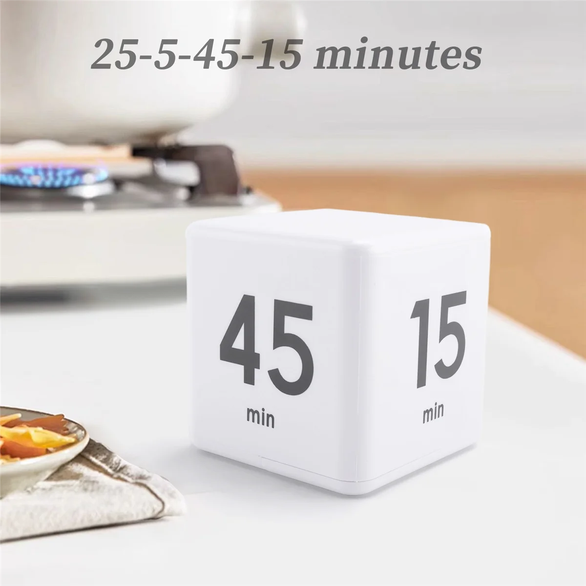 A24UCube Timer Kitchen Timer Time Management Timer for Gravity Sensor Flip for Time Management and Countdown 25-5-45-15 Minutes