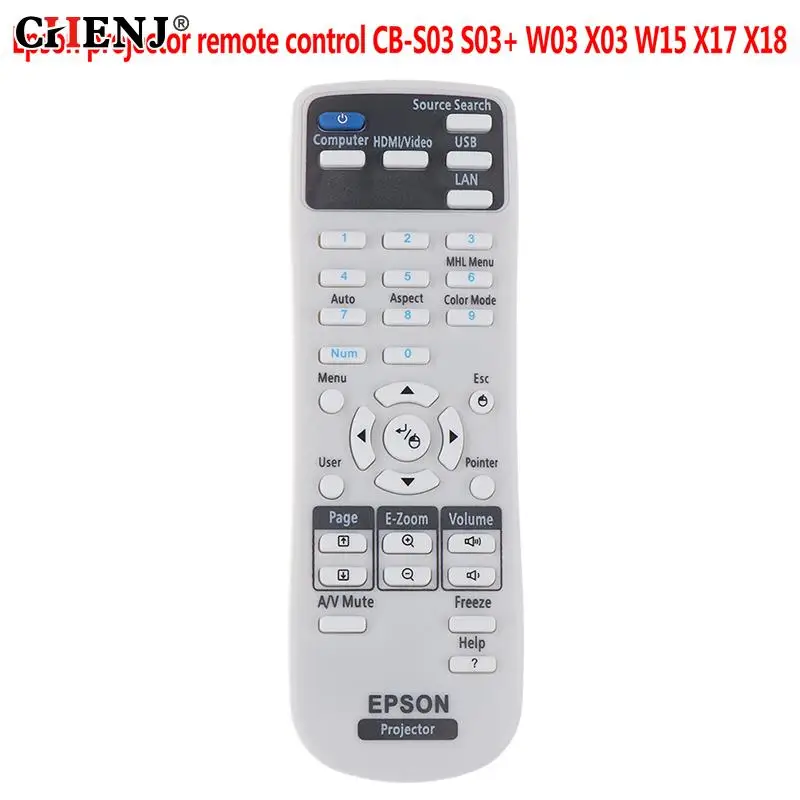 

1pc Universal Projector Remote Control Replacement For Epson CB-S03 S03+ W03 X03 W15 X17 X18