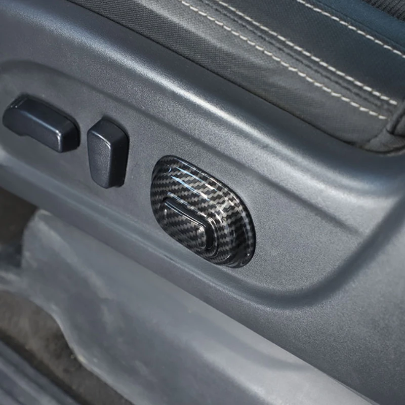 

For Nissan Titan 2016-2023 ABS Carbon Fiber Car Seat Button Cover Decorative Sticker Interior Car Accessories