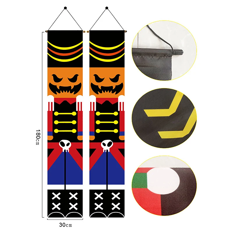 

Halloween Door Couplets Flag Pumpkin Ghost Skull Couplet Banner Ghost Festival Curtain Happy Halloween Decoration