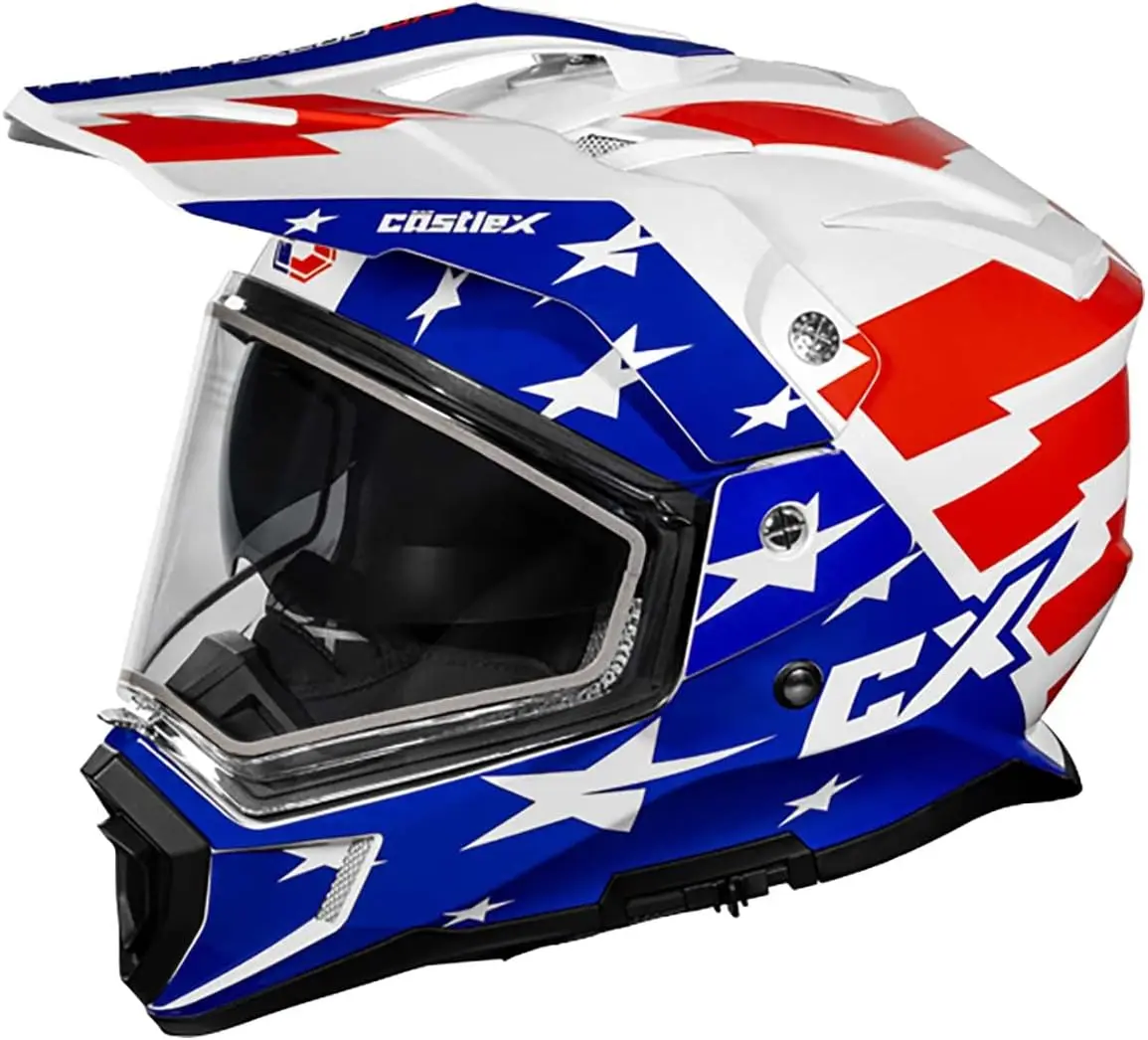 

CX200 Liberty Dual Sport Snow Helmet (Gloss Red/White/Blue - X-Large)
