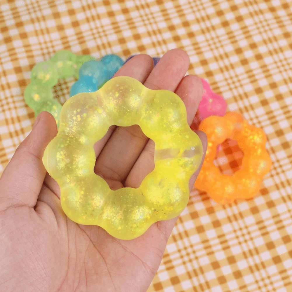 Sequin Donut Maltose Fidgets Elasticity Fun Squeeze Maltose Decompression Bracelet Slow Rebound Slow-rebound