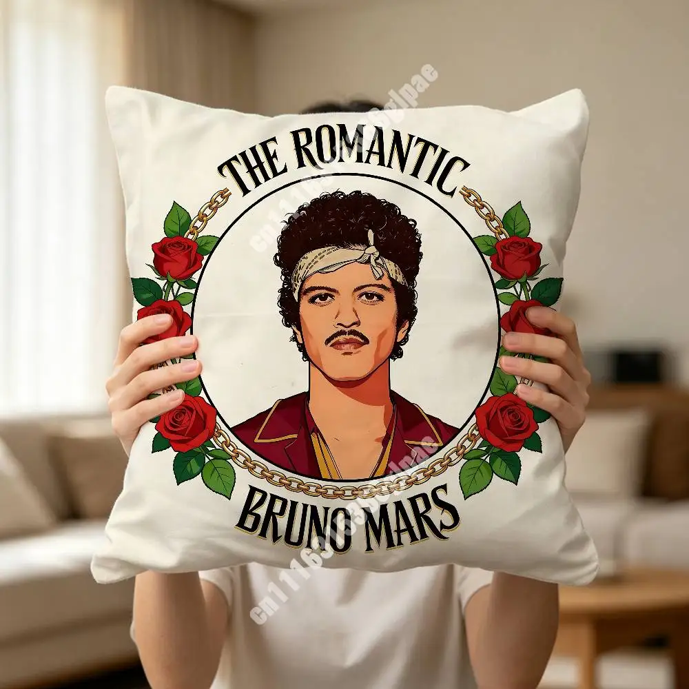 The Romantic B-Bruno M-Mars 24K Magic Printed Pillow Cover Sofa Couch Student Apartment Homestay Leisure Area