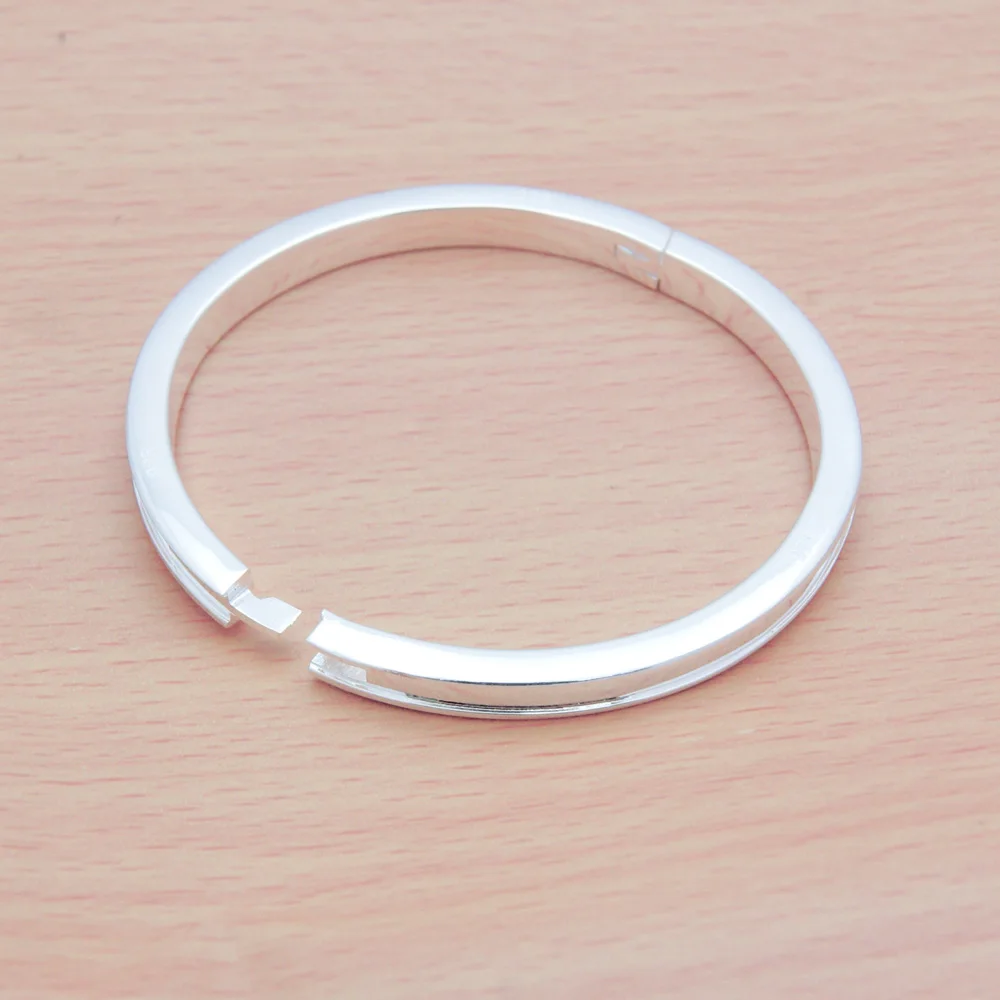 

Women's 925 Sterling Silver Roman Bangle Bracelet Hip-Hop Style Trendy Party Accessory High-Quality Jewelry Gift