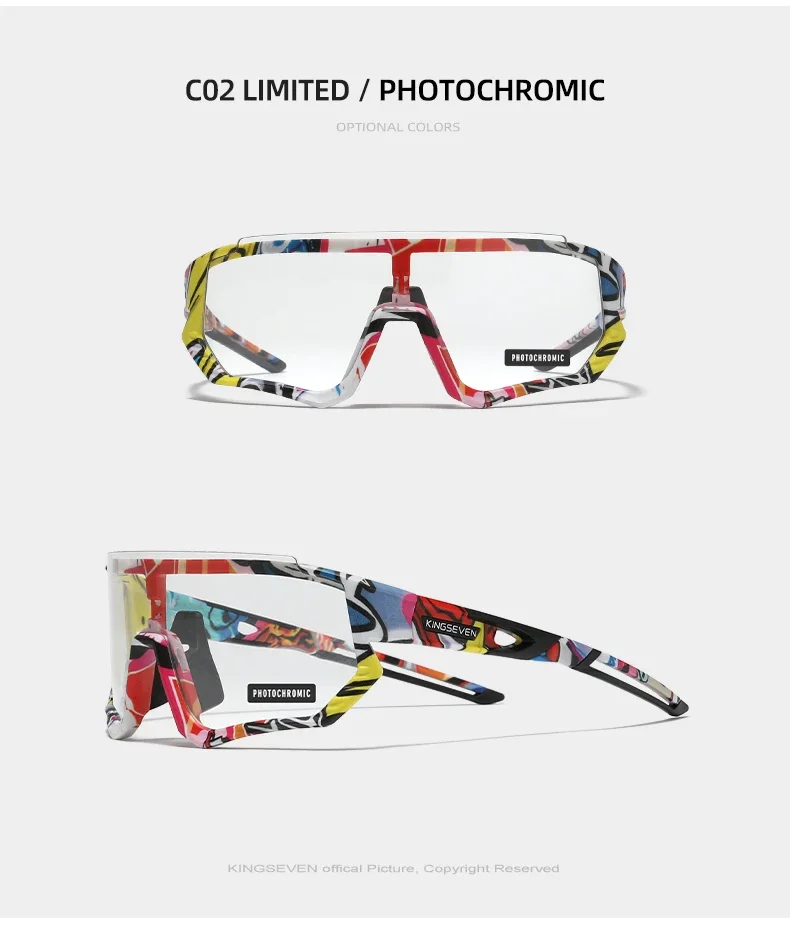 Kingseven photo chrome Fahrrad brille Anti-UV-Männer Fahrrad Fahrrad Sport Radfahren Sonnenbrille MTB Radfahren Klettern großen Rahmen – Detail 5
